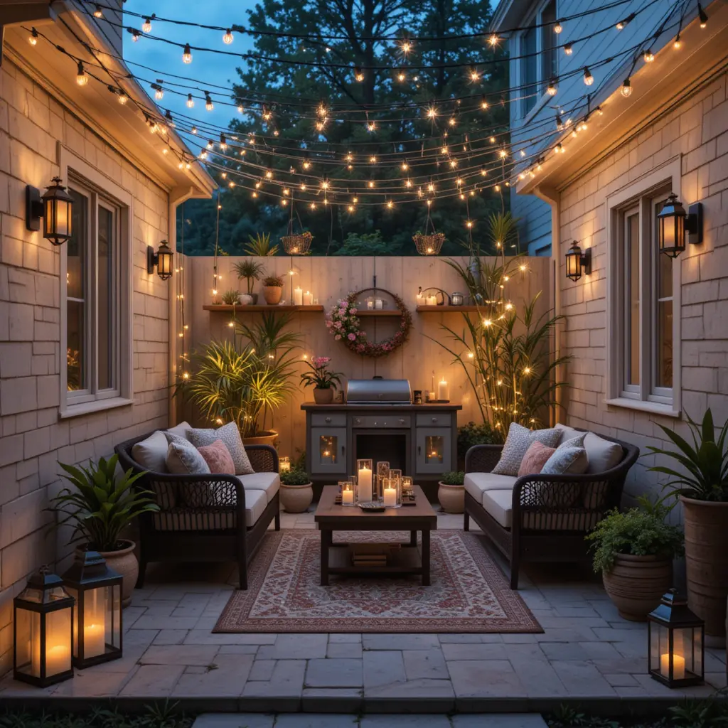 Incorporate Hanging Lights for a Magical Glow