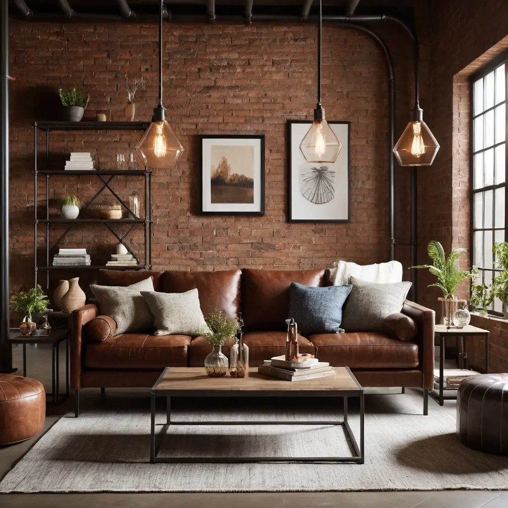 Industrial-Chic Living Room with Iron Accents