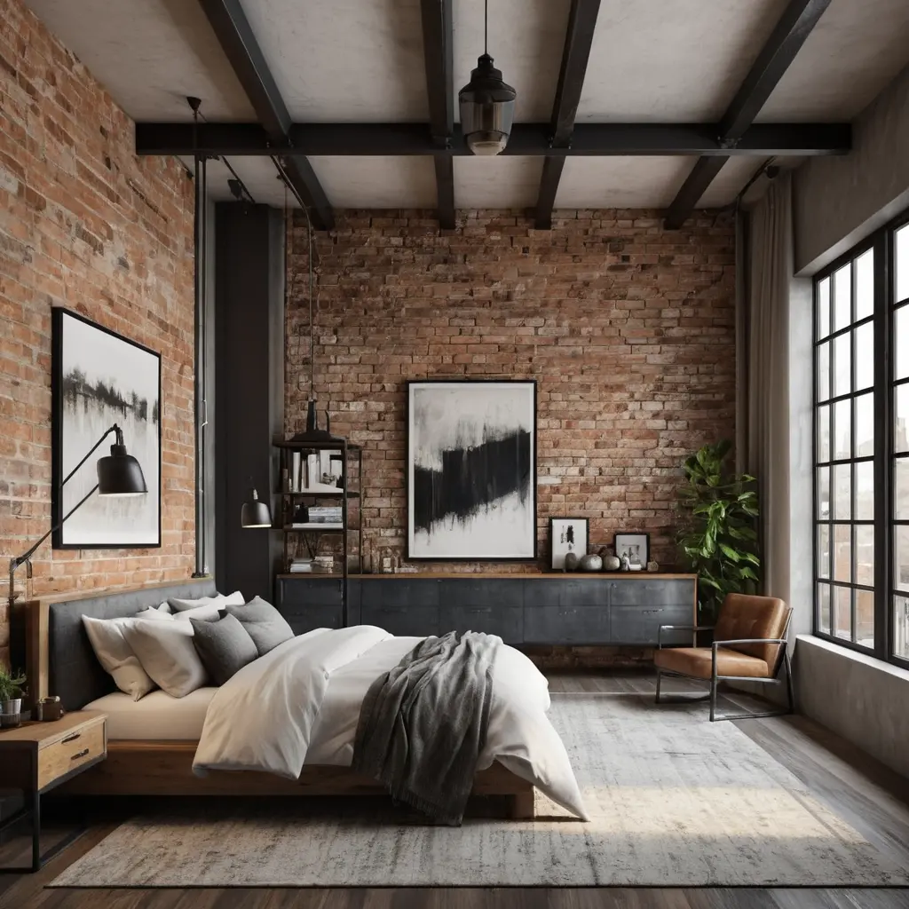 Industrial Master Bedroom