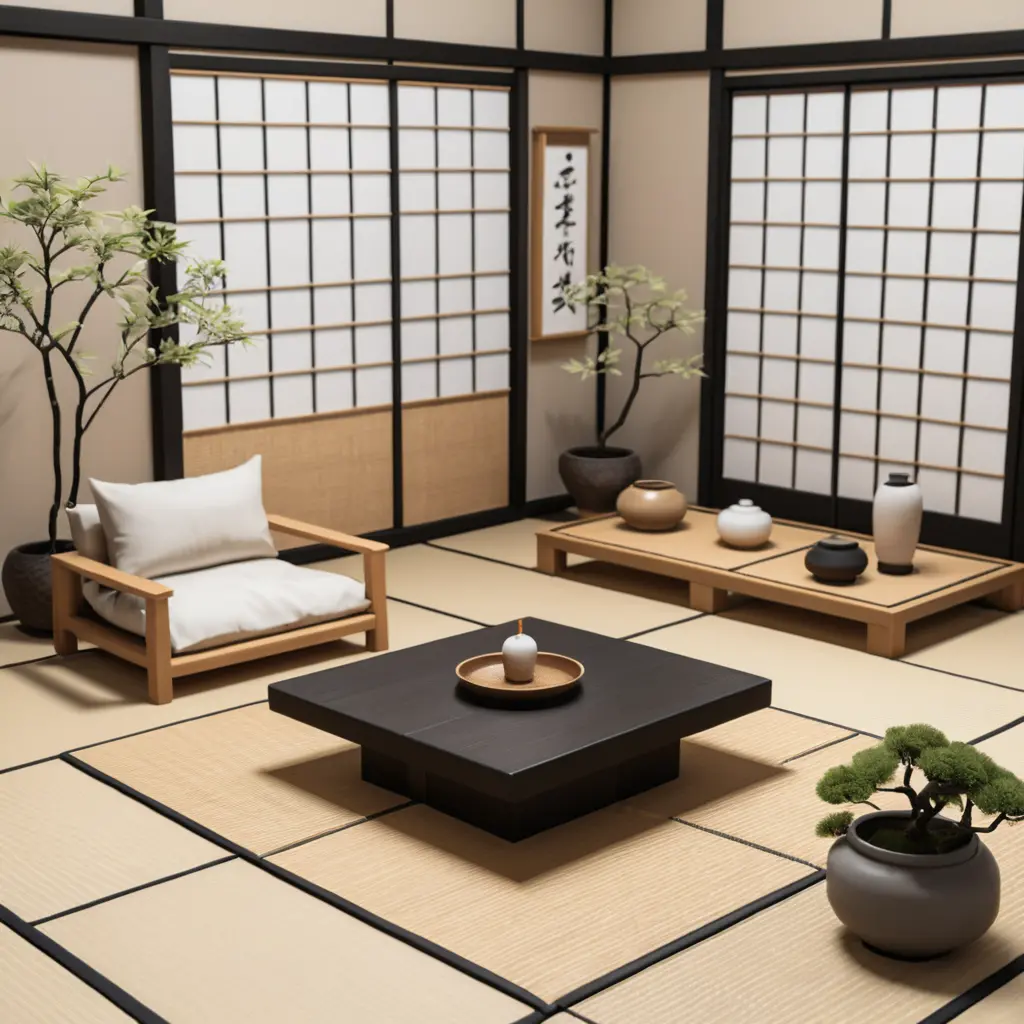 Japanese-Inspired Living Room