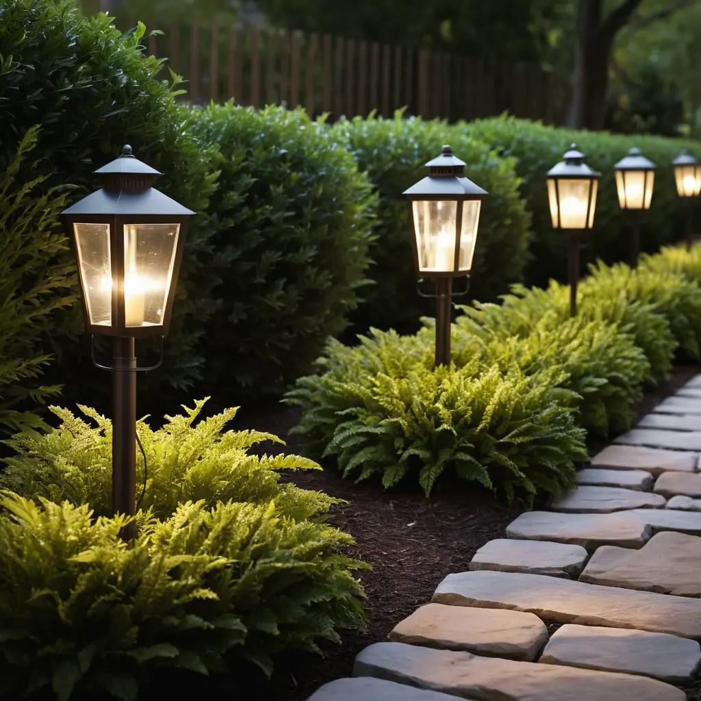 Lanterns Along the Walkway