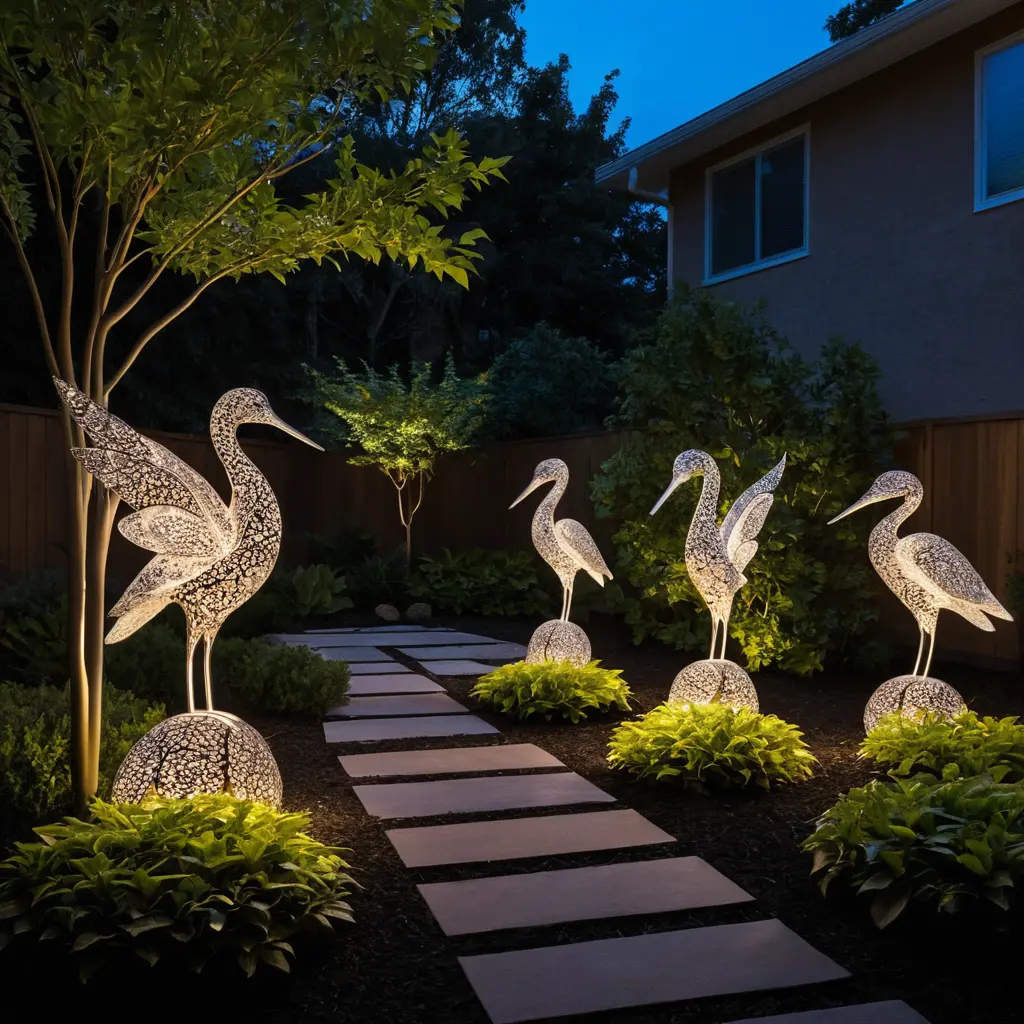 Lighted Garden Sculptures