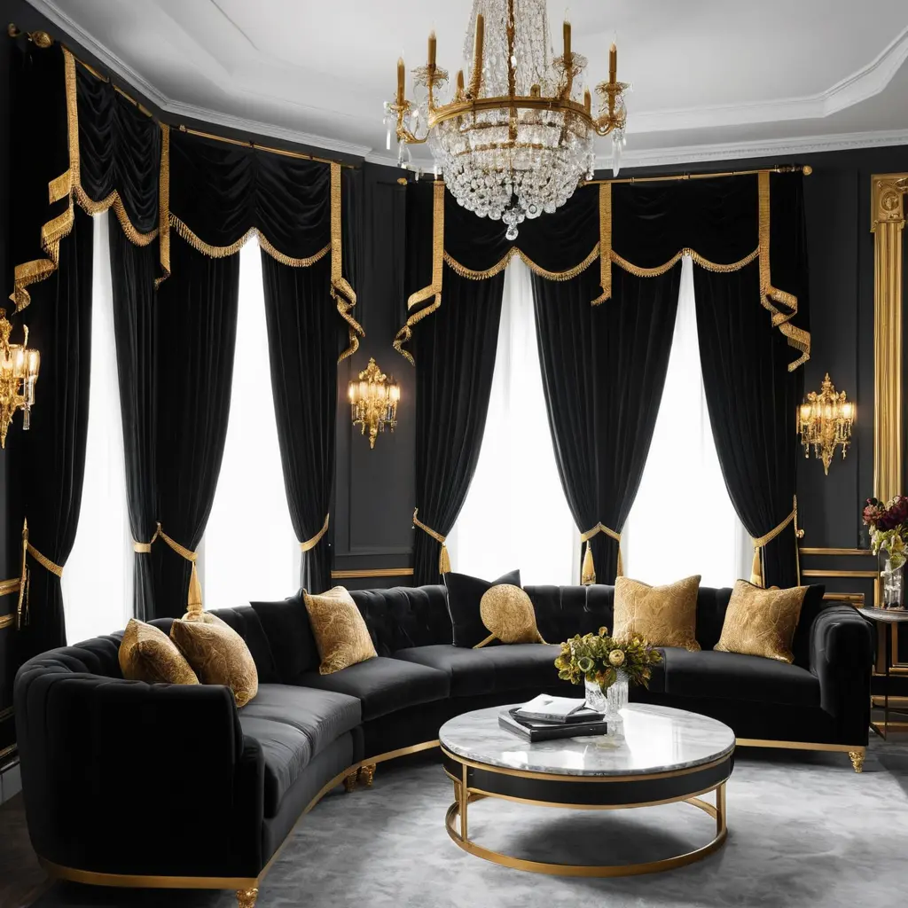 Luxury Velvet Black Curtains