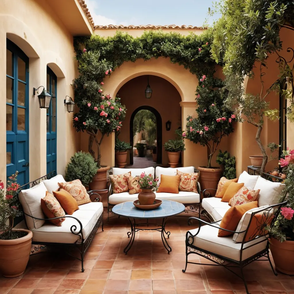 Mediterranean-Inspired Courtyard Patio