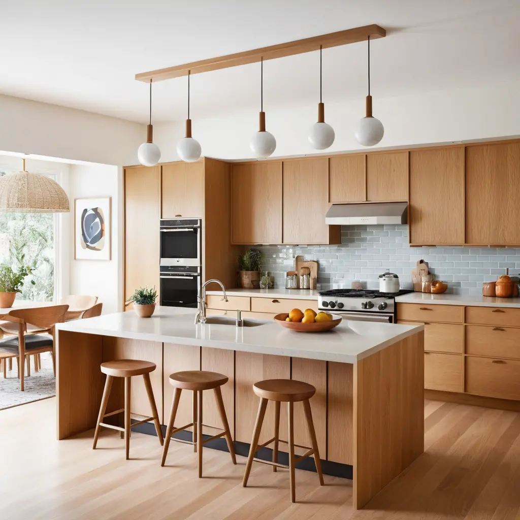 Mid-Century Modern White Oak Cabinets for Timeless Appeal