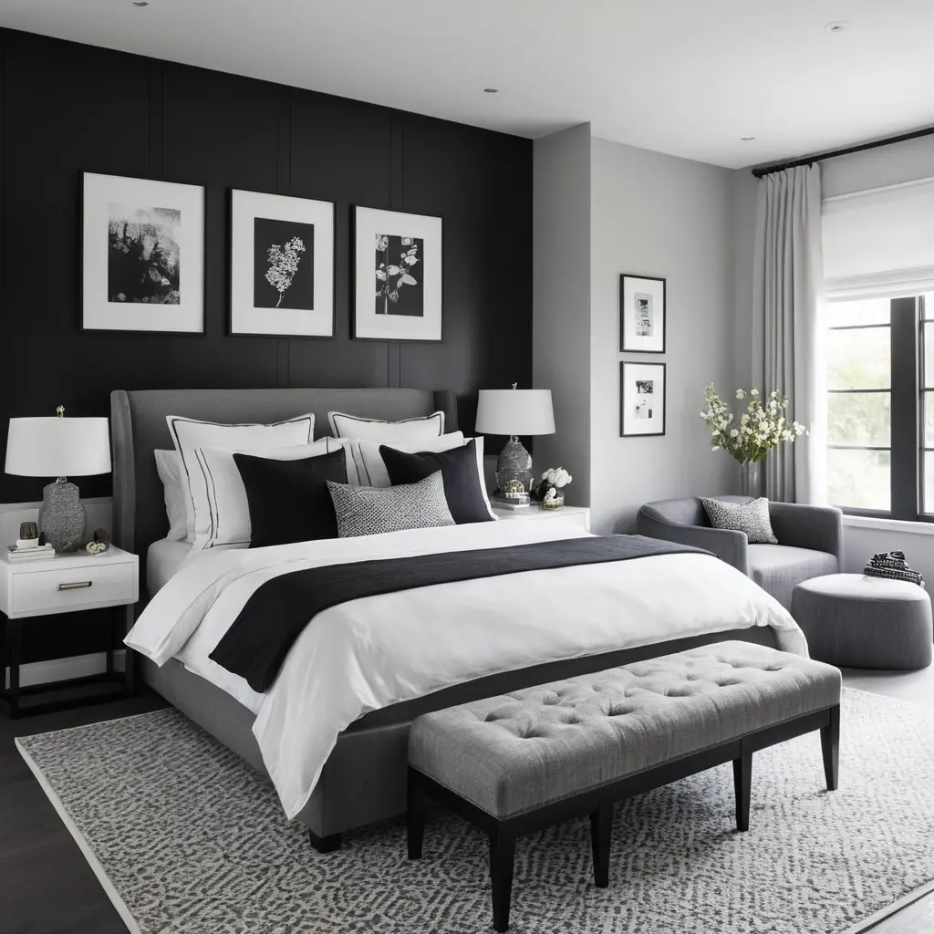 Monochrome Master Bedroom