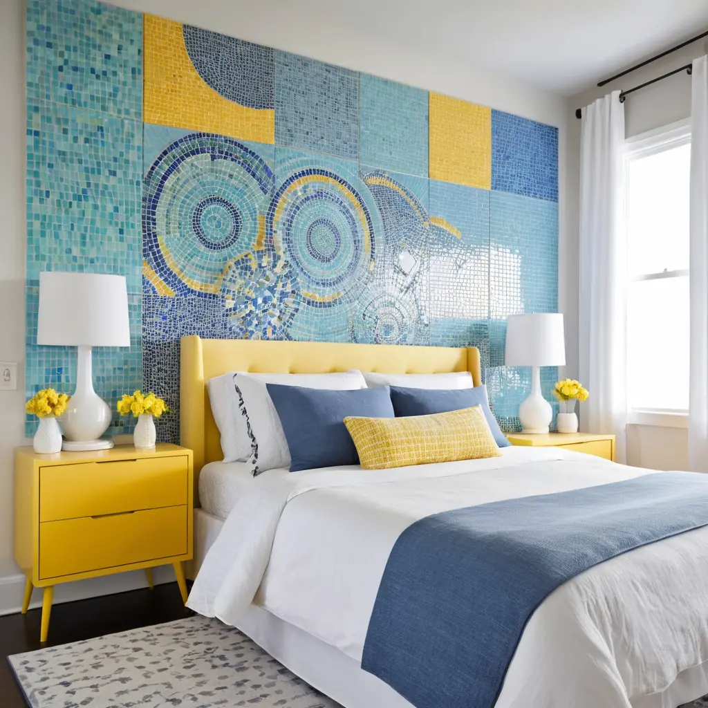 Mosaic Tile Headboard Wall