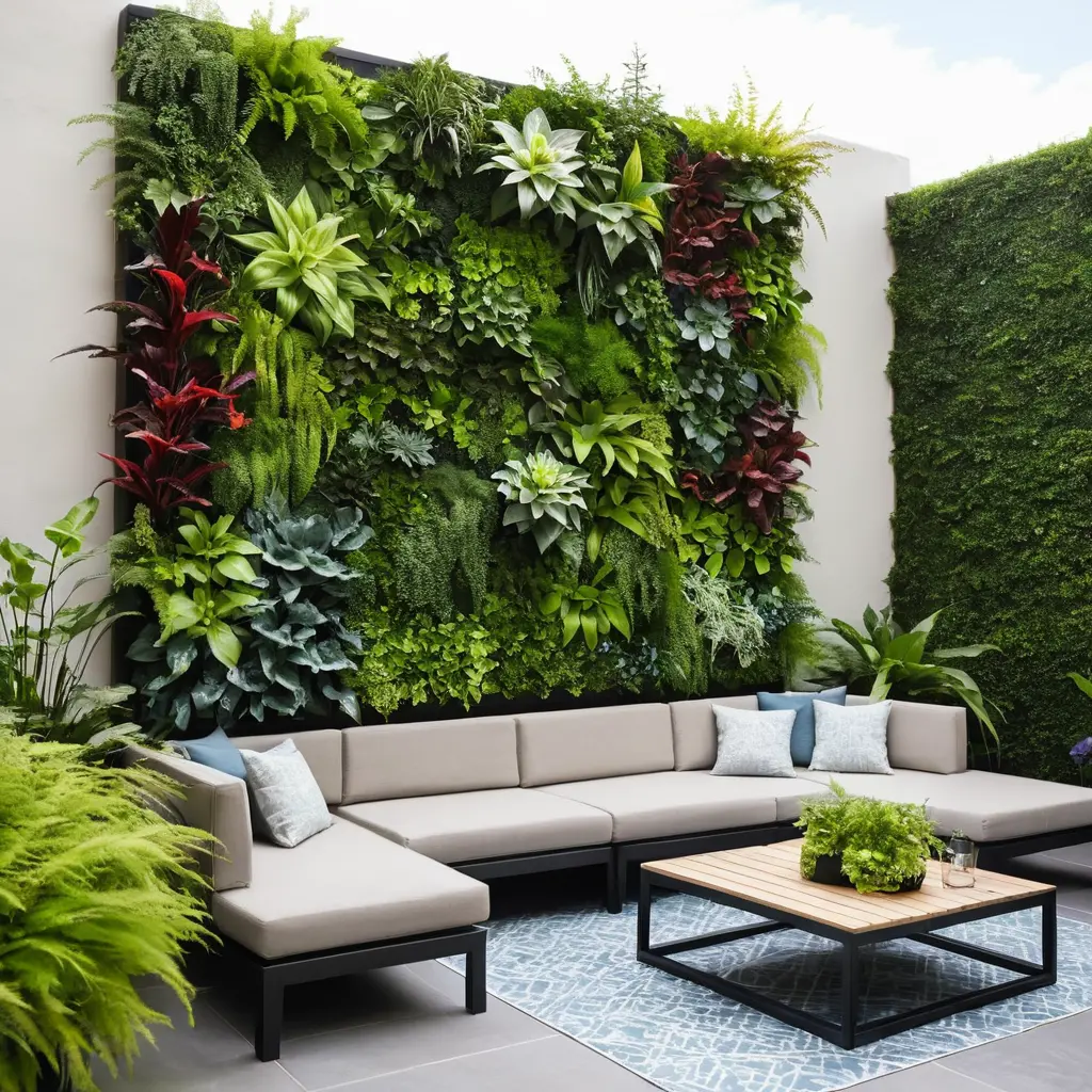 Open-Air Patio with a Living Wall