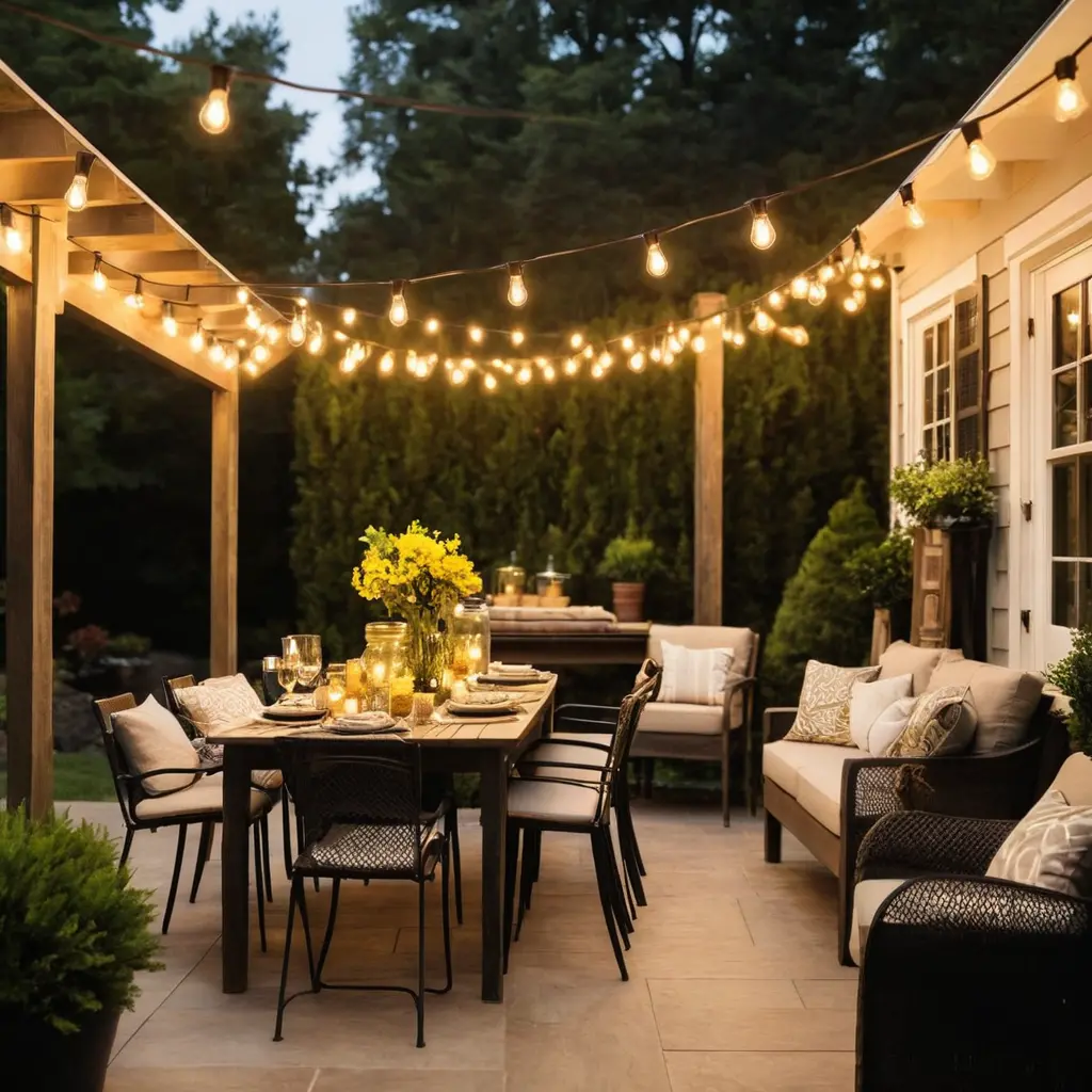 Patio String Lights with Vintage Bulbs