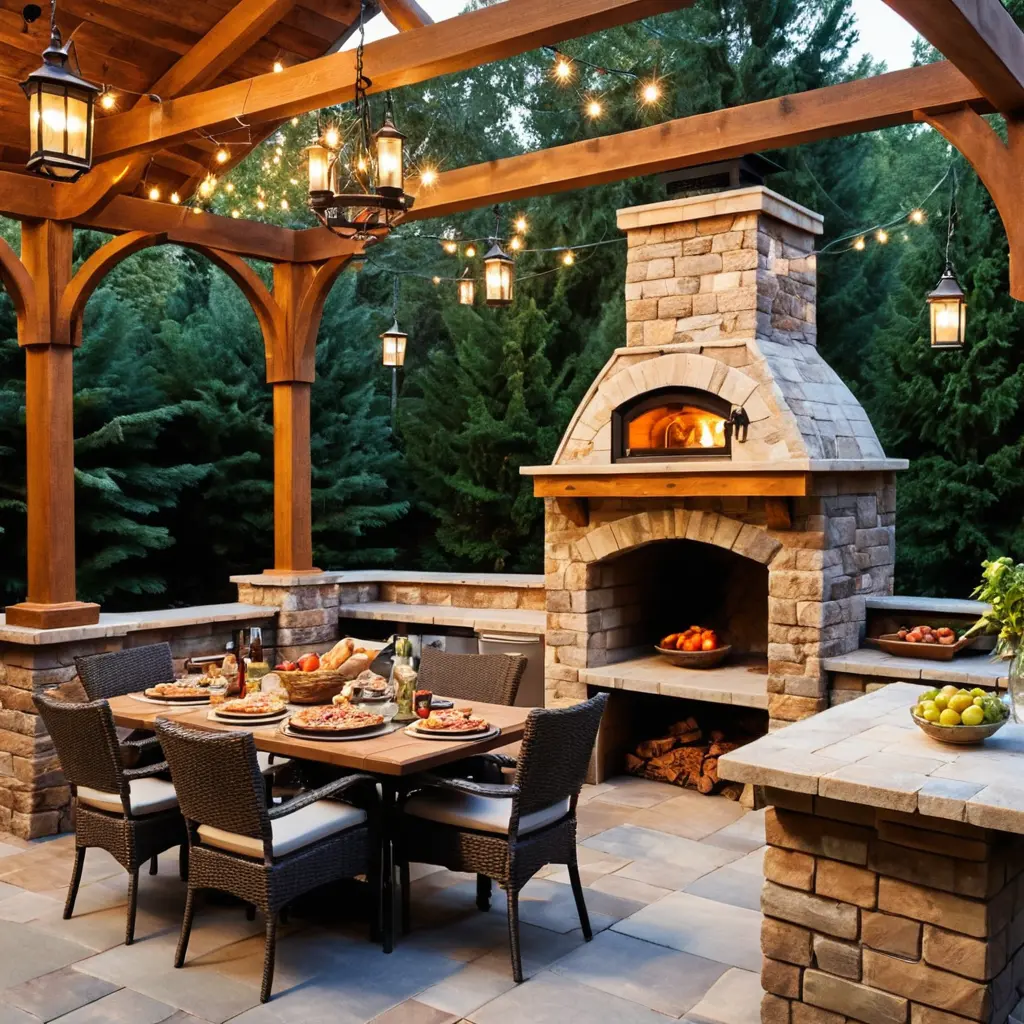 Patio with a Built-In Pizza Oven