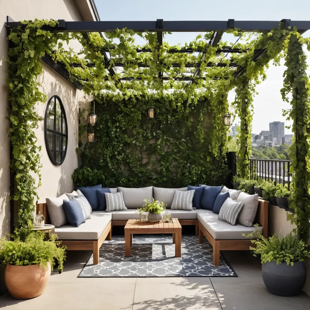 Rooftop Patio with Pergola