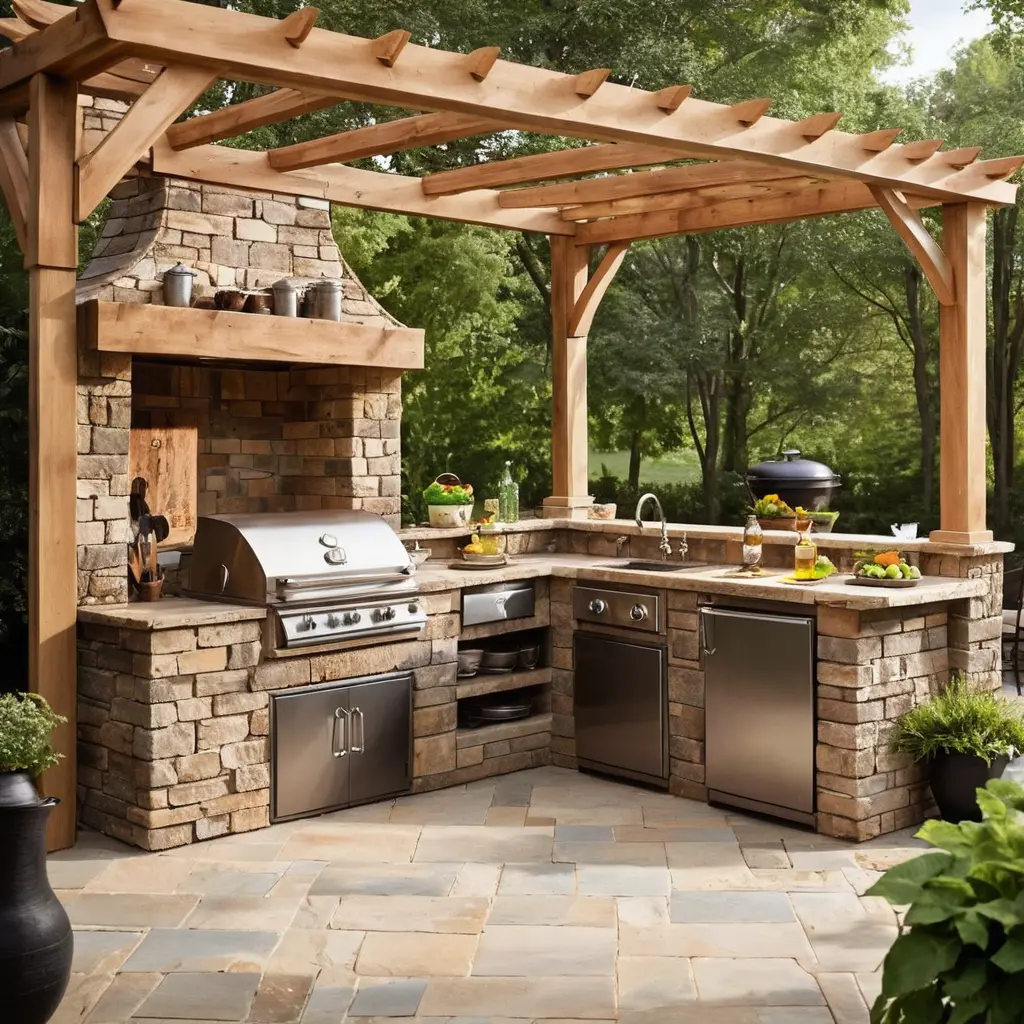 Rustic Outdoor Kitchen Patio