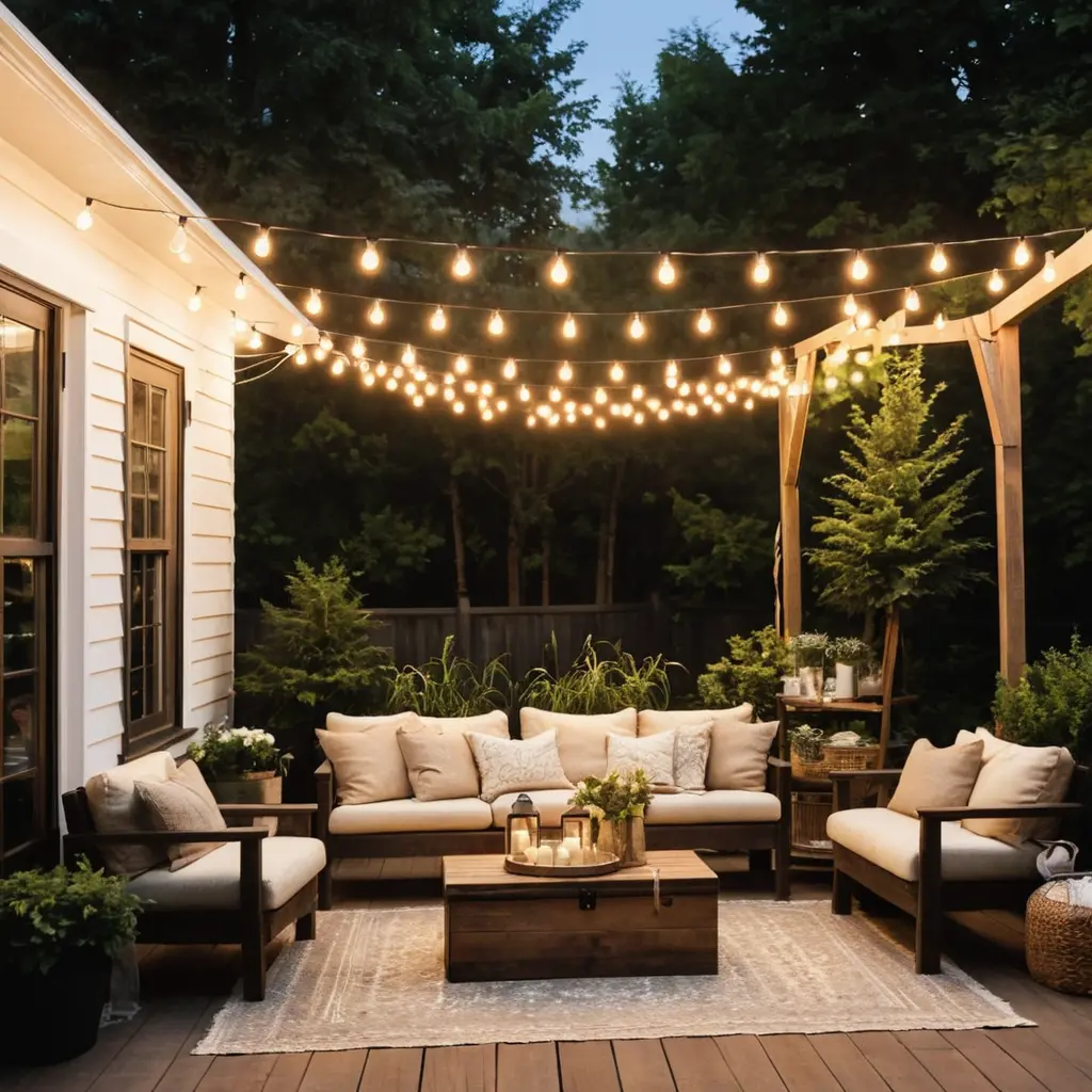 Rustic String Lights with Clothespins