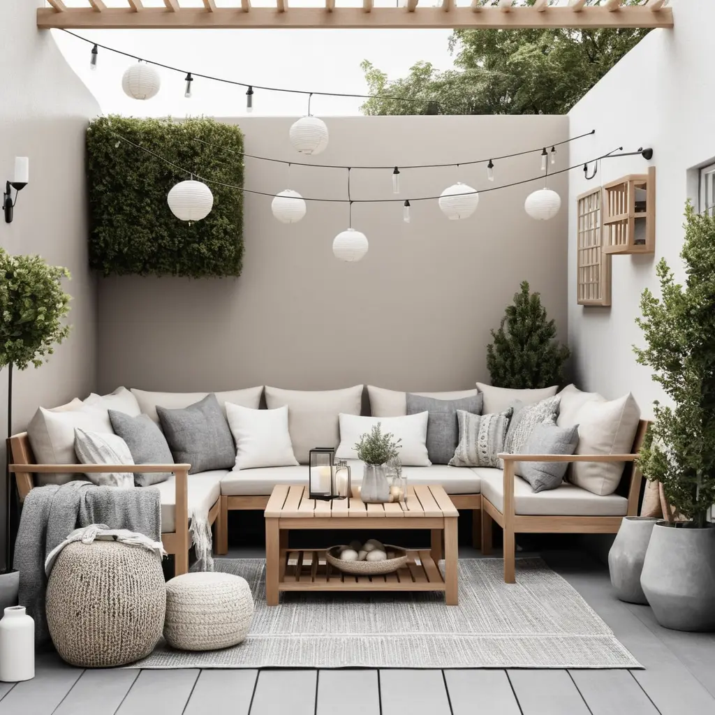 Scandinavian-Inspired Patio with Neutral Tones