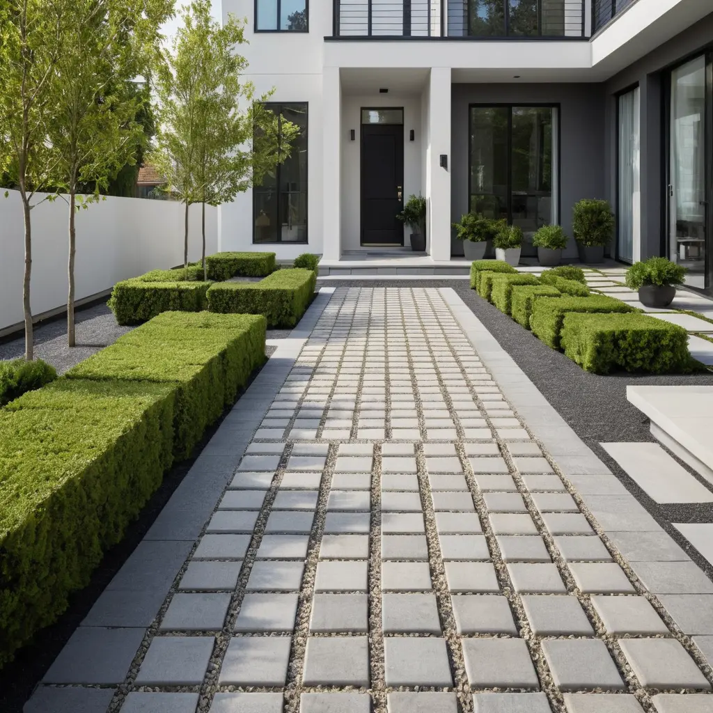 Simple Square Paver Walkway