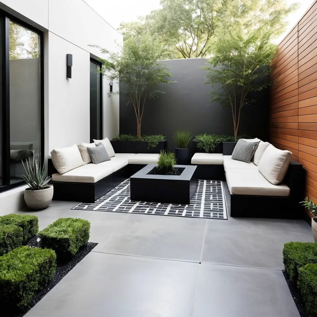 Sleek Modern Patio with Minimalist Furniture