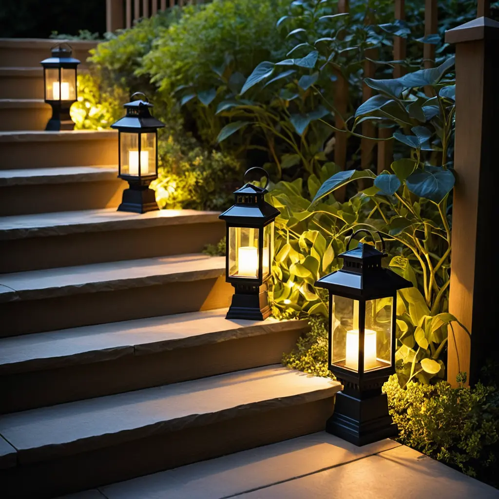 Solar Lanterns on Stairs