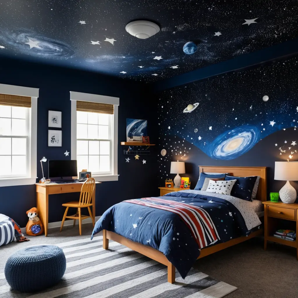 Space-Themed Bedroom