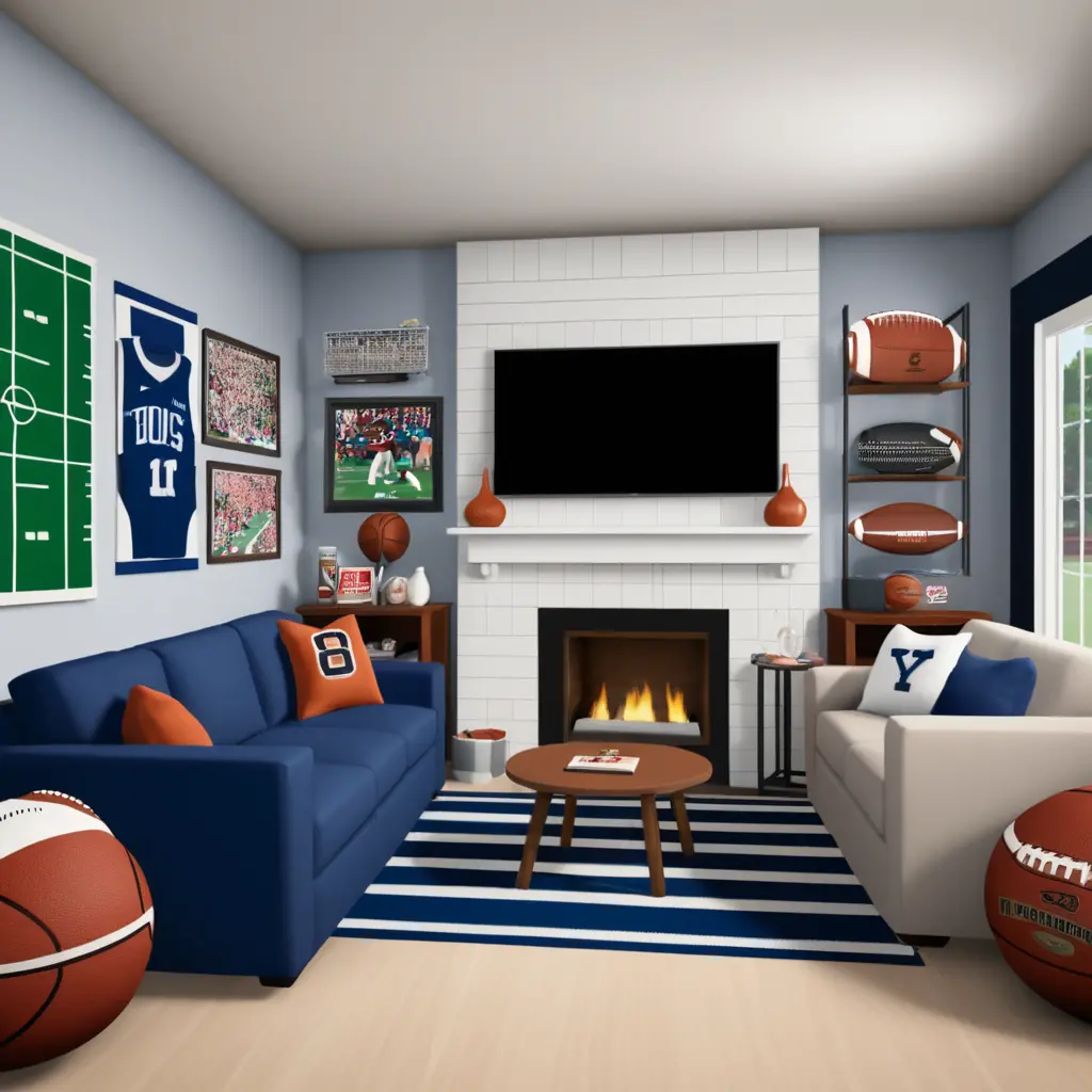 Sports-Inspired Living Room