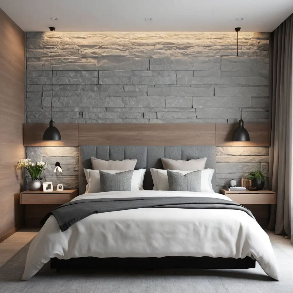 Stone or Marble Headboard Wall