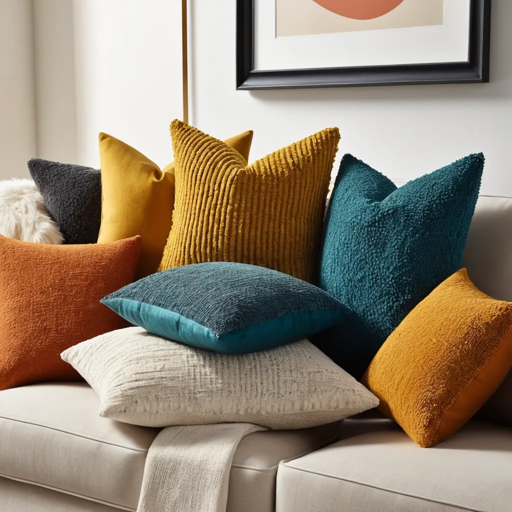 Textured Colorful Pillows