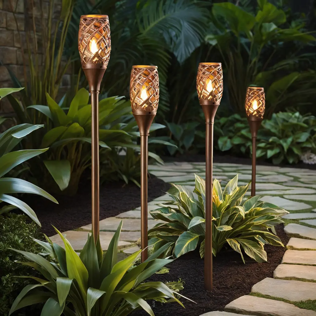 Tiki Torch Pathway Lights for a Tropical Vibe