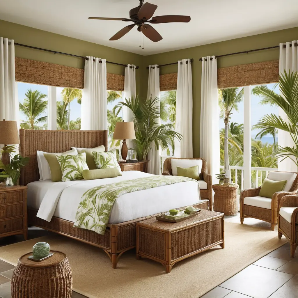 Tropical Retreat Bedroom with Open Windows