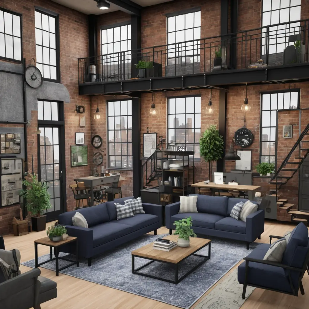 Urban Loft-Style Living Room