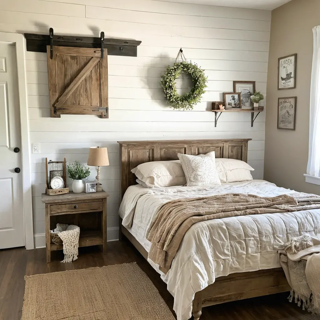 Vintage Door Headboard Wall