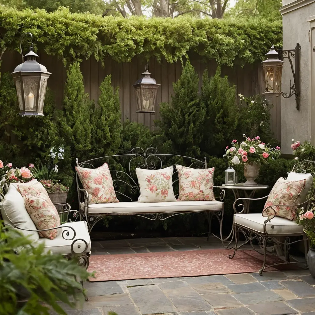 Vintage-Inspired Patio with Antique Furniture