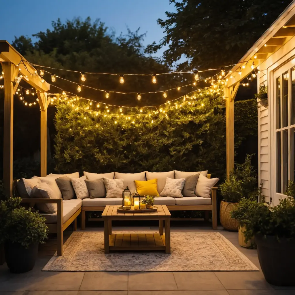 Warm Yellow String Lights for an Intimate, Inviting Space