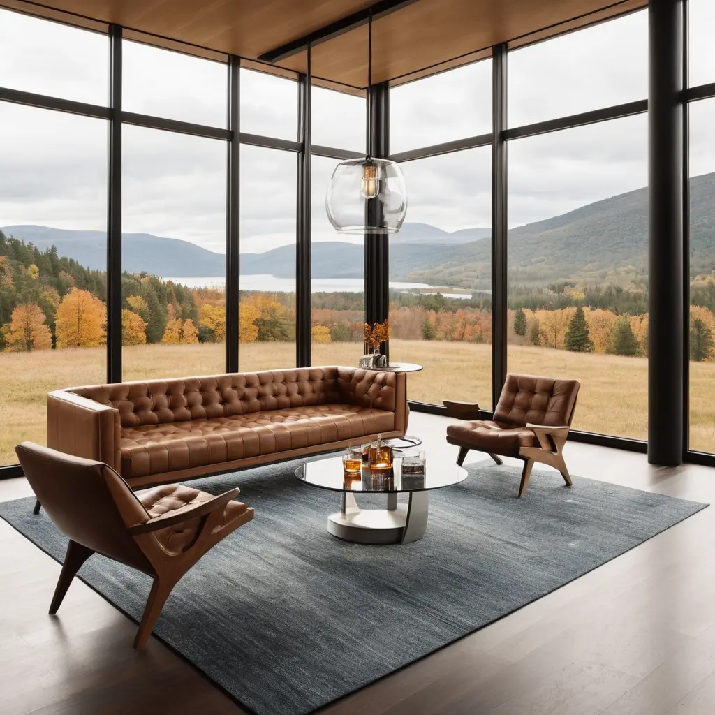 Whisky Lounge with Floor-to-Ceiling Windows