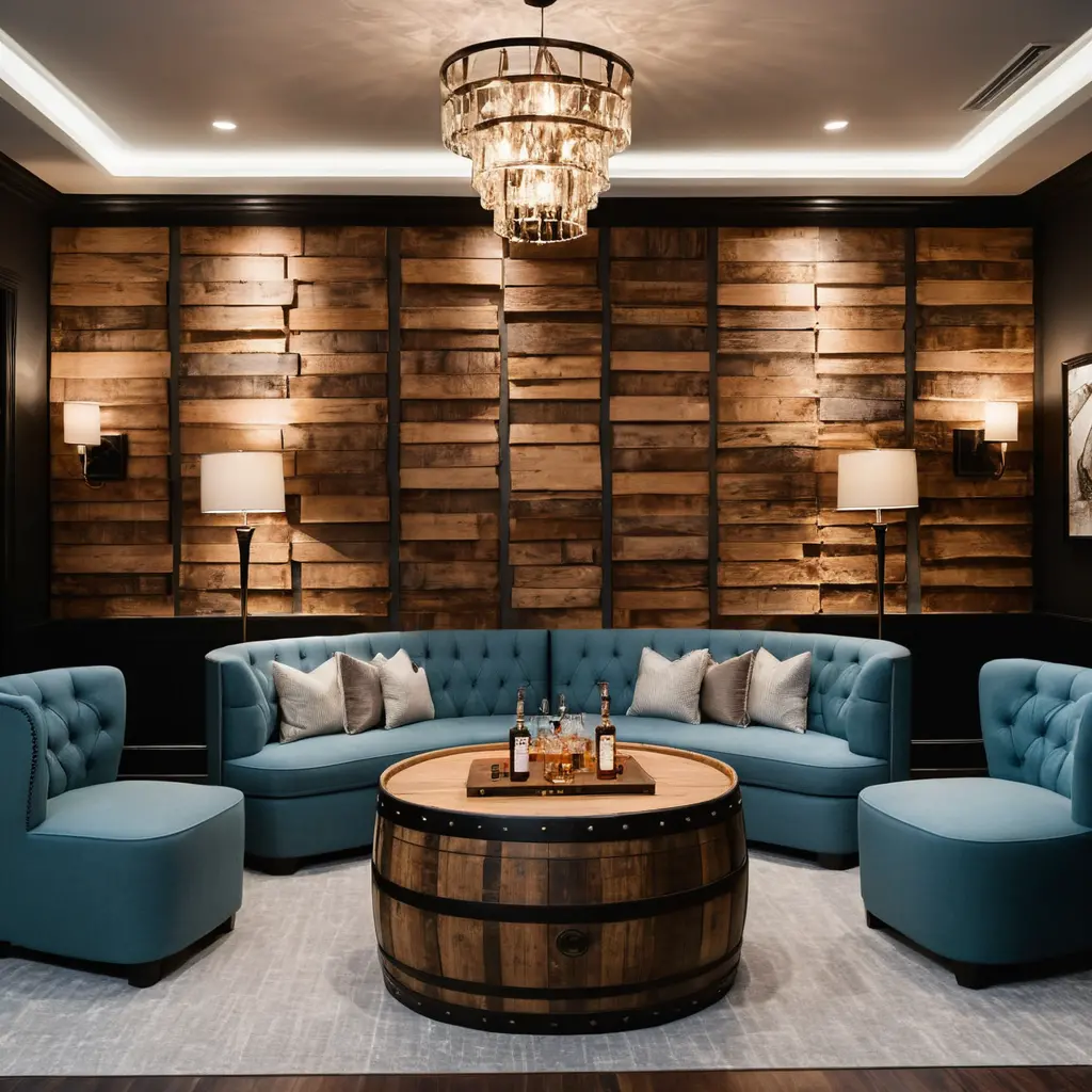 Whisky Lounge with Statement Wall