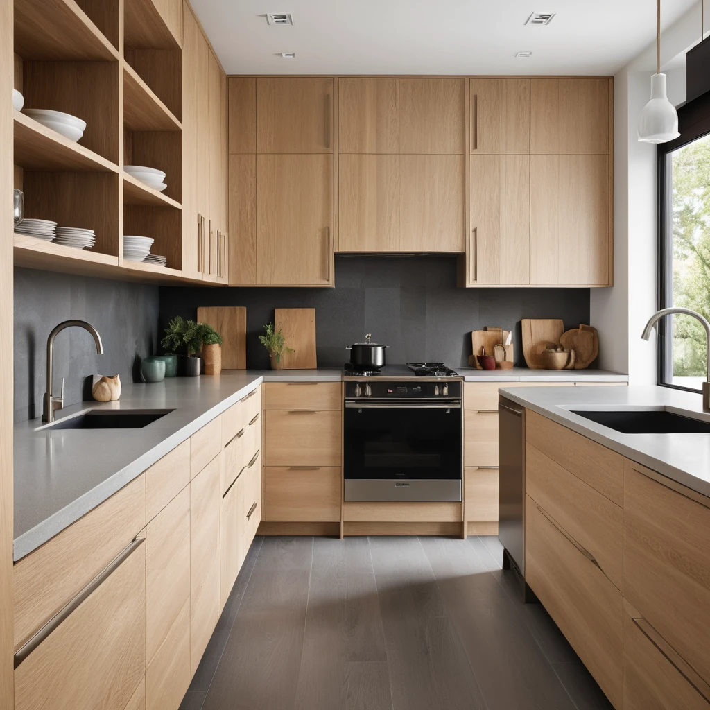 White Oak Cabinets with Minimalistic Hardware for a Clean, Sleek Look