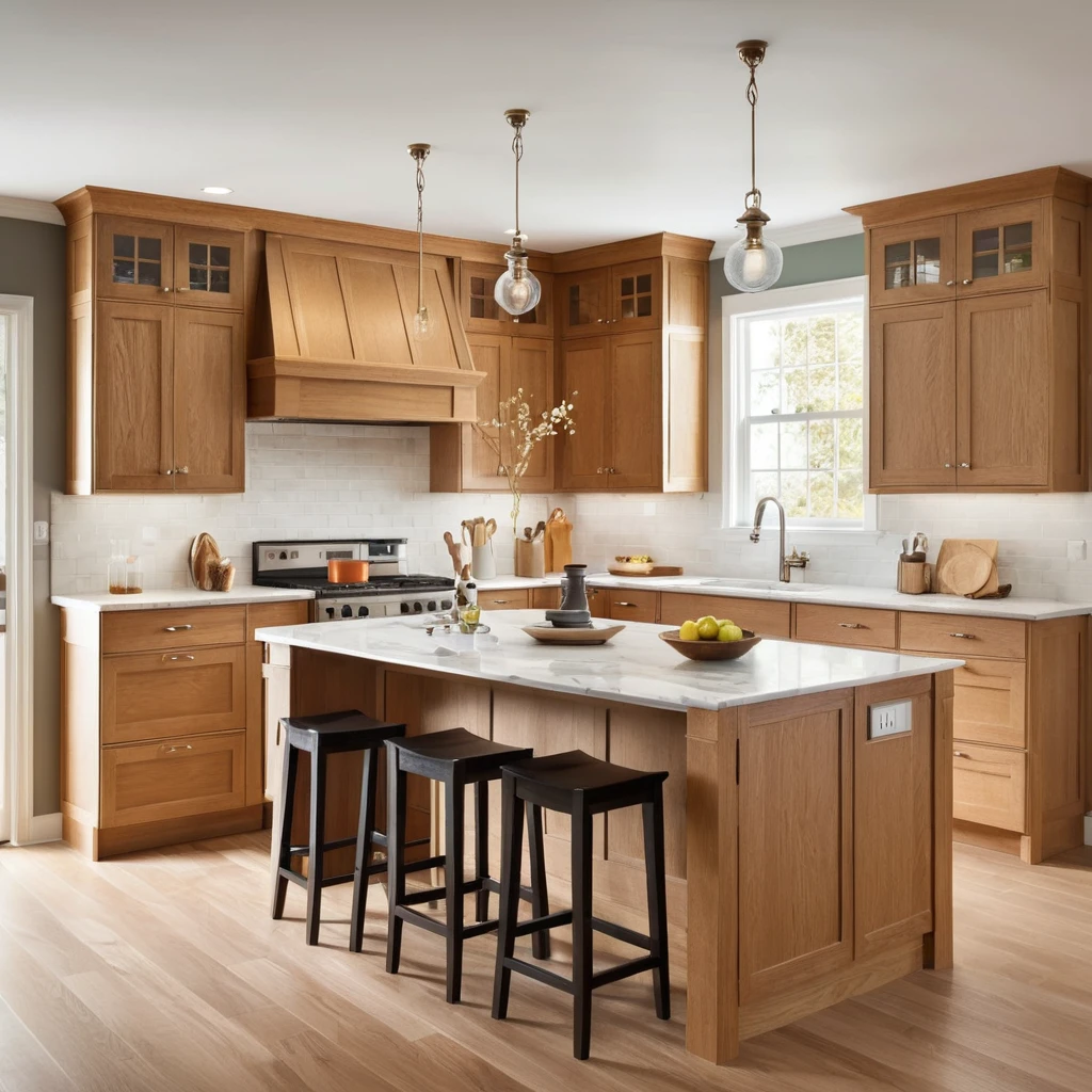 White Oak Cabinets with Shaker Style for Classic Elegance