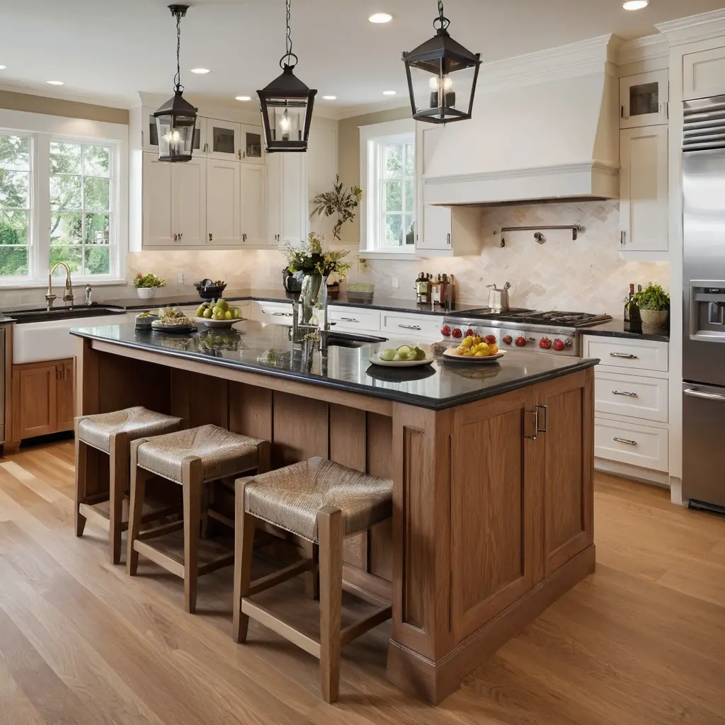 White Oak Cabinets with an Accent Island for a Functional Focal Point