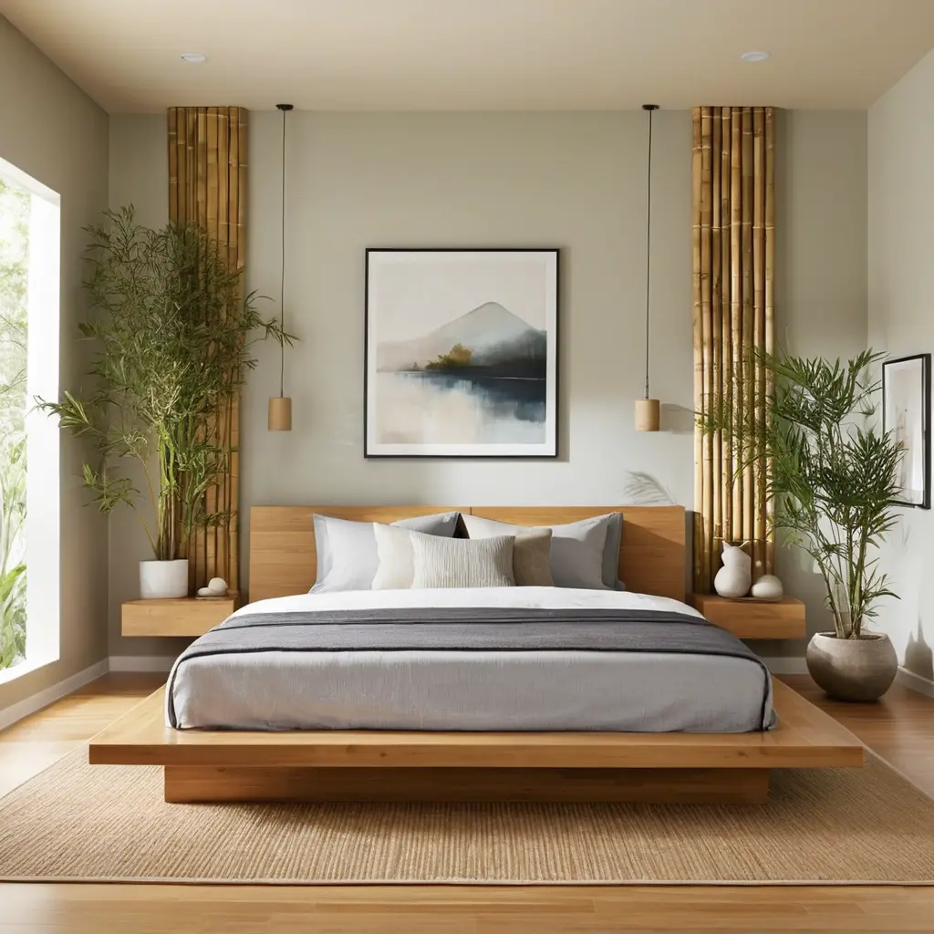 Zen-Inspired Bedroom with Natural Elements