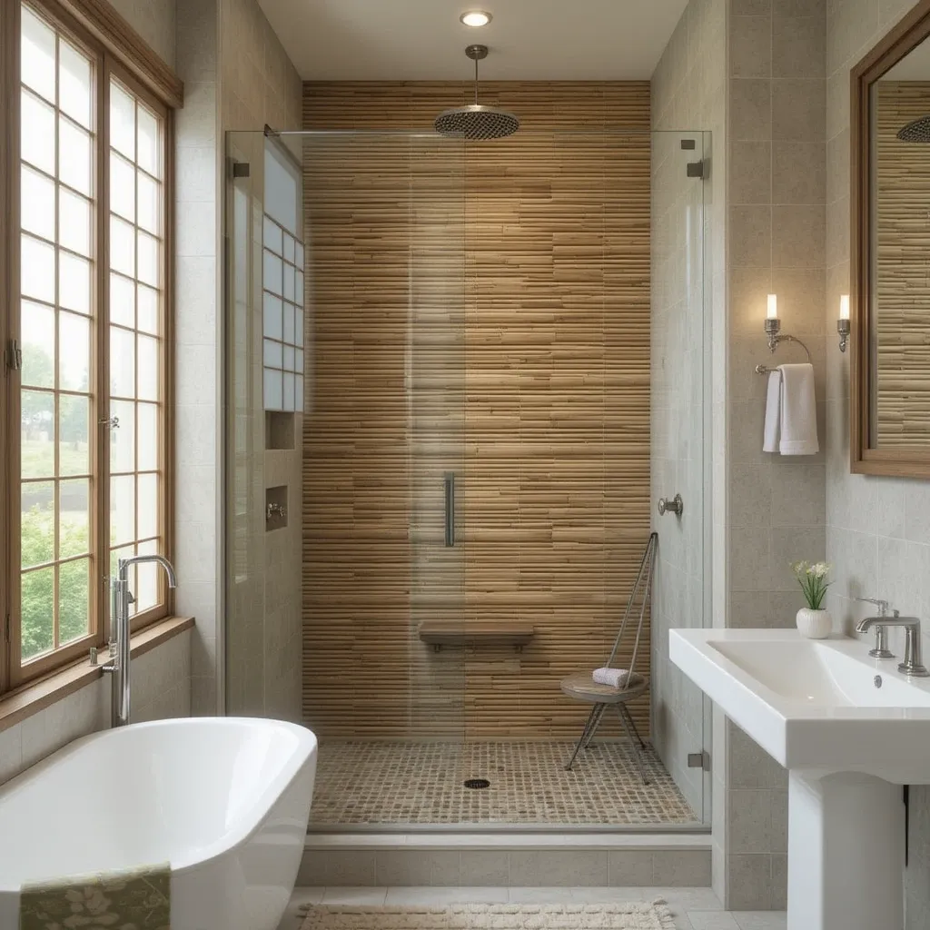 Bamboo Shower Accent Wall