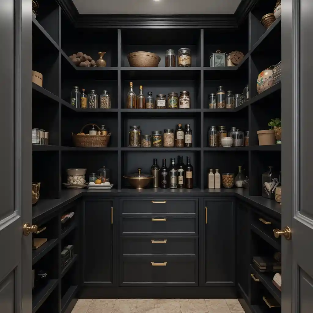 Black Pantry Shelving