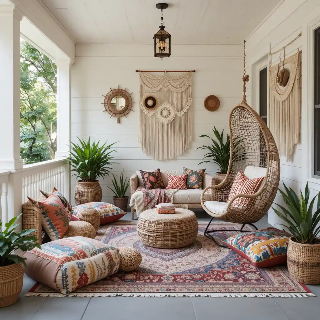 Bohemian Porch with Textiles