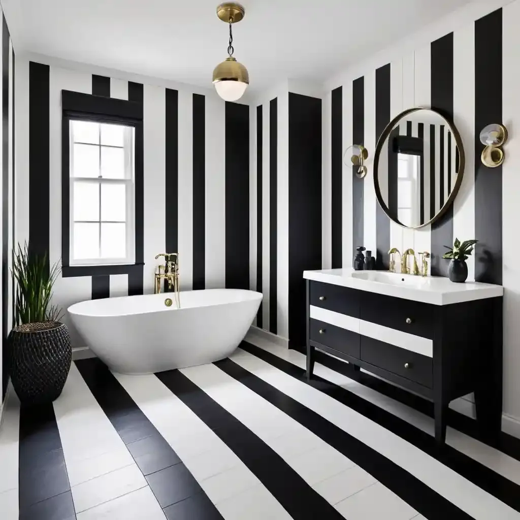 Bold Black and White Stripes