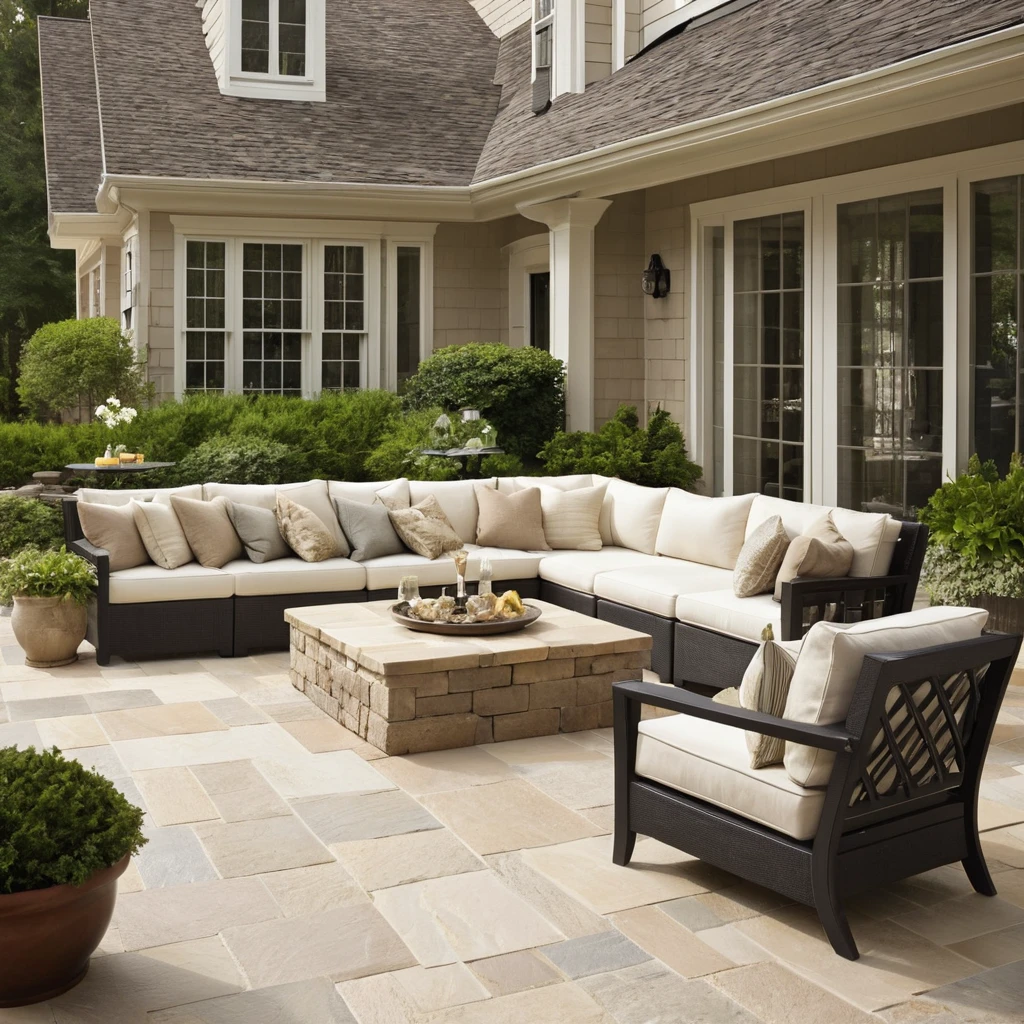 Classic Stone Paving with Lounge Seating