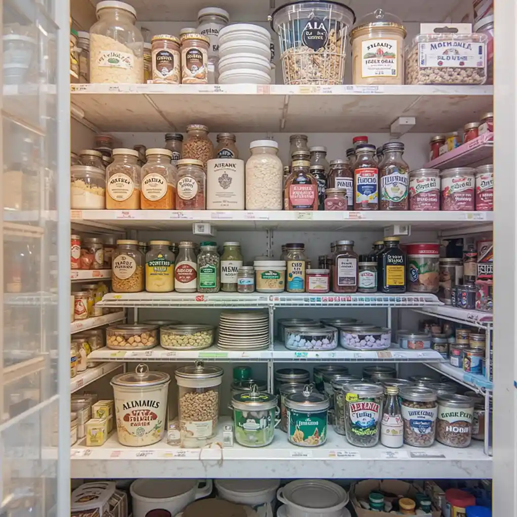 Color-Coordinated Pantry