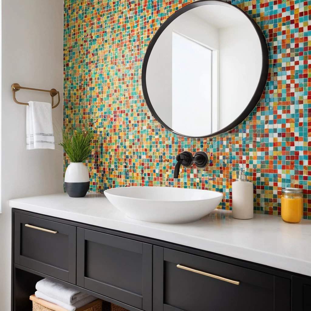 Colorful Mosaic Tile Backsplash