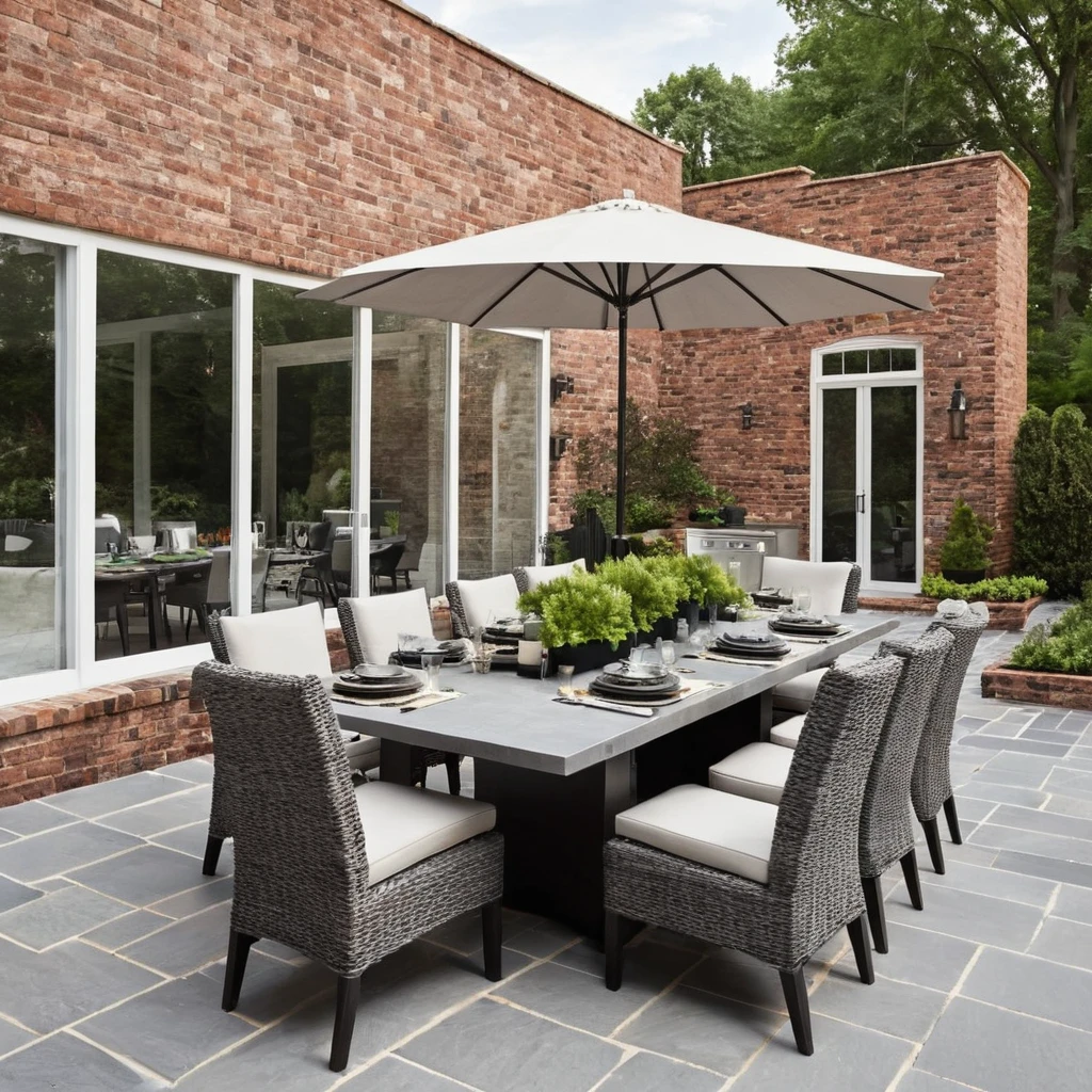 Contemporary Brick Patio