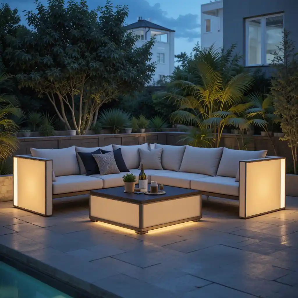 Contemporary Sofa with Integrated Lighting