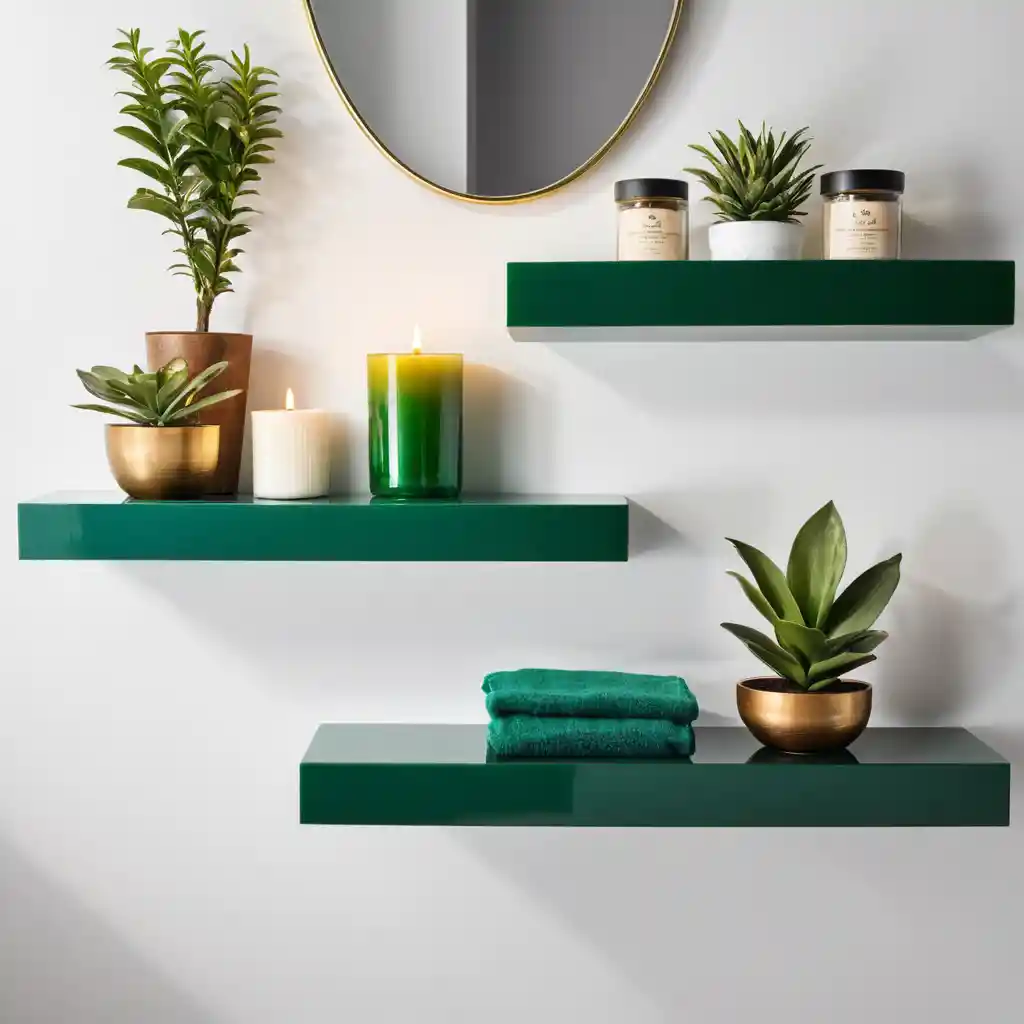 Emerald Green Floating Shelves