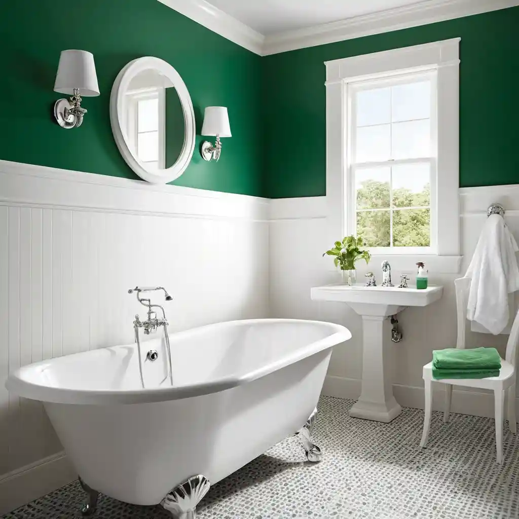 Emerald Green Paint with White Trim