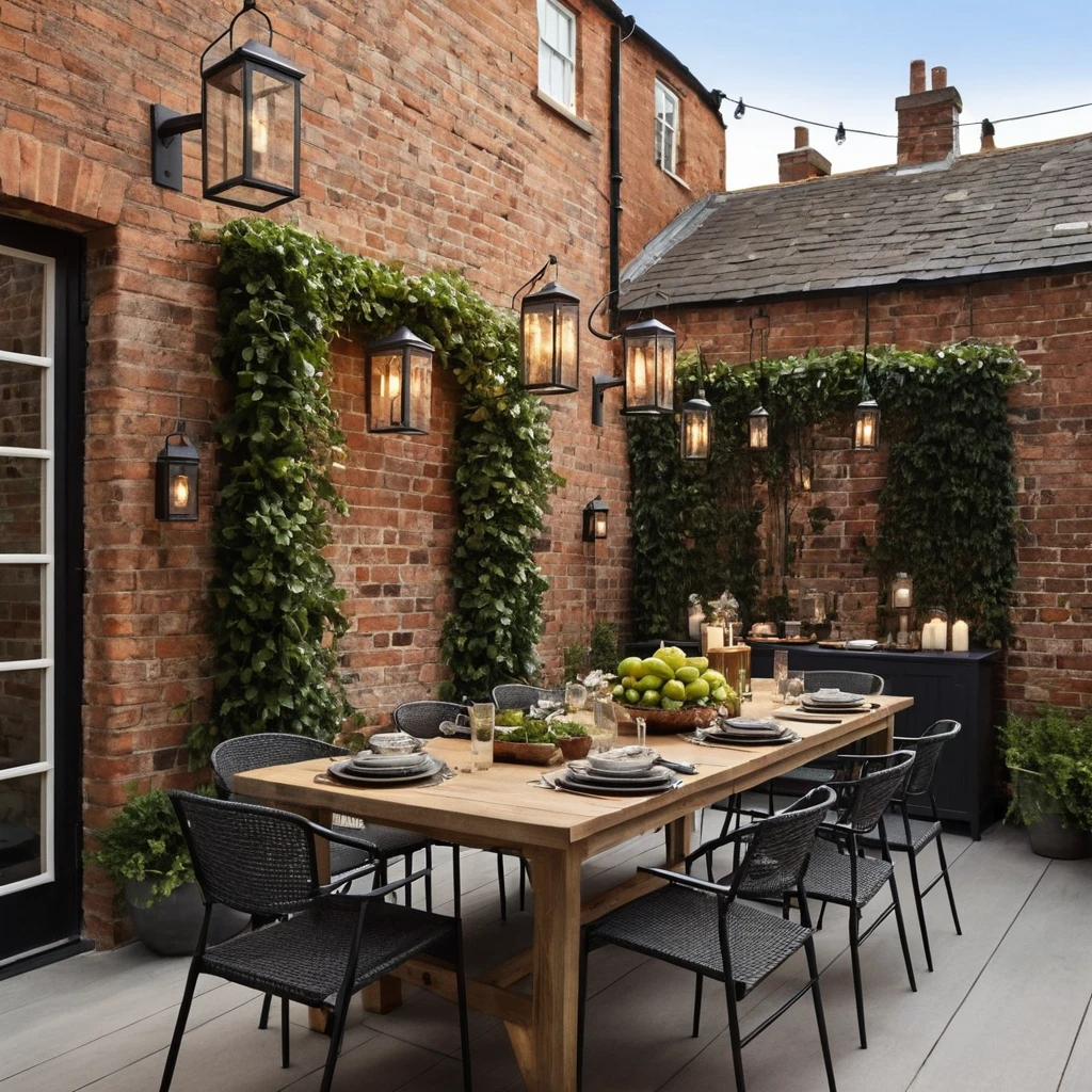 Exposed Brick Wall Dining