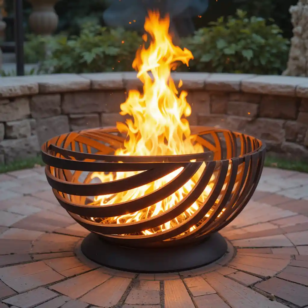 Fire Pit with Spiral Design